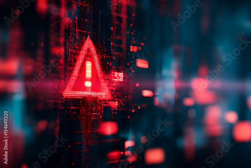 Abstract Cybersecurity Warning Digital Error Screen Background
