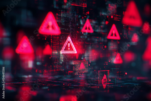 Abstract Cybersecurity Warning Digital Error Screen Background
