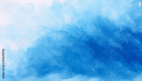 soft pretty light blue background with watercolor blotches or fringe stains in marbled paint design on watercolor paper texture