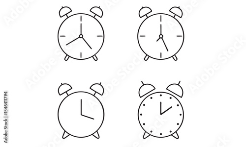 Flat long shadow clock icon