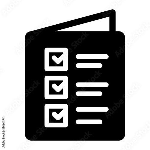 Folded Brochure Checklist Icon