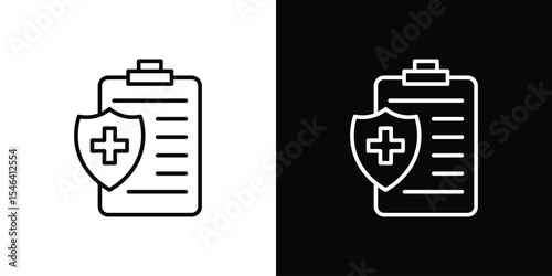 Health insurance icon in black. flat graphic vector icon