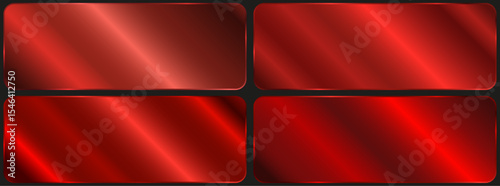 A set with red gradients. color palette for design, a collection of high-quality gradients. Metallic texture, shiny background.