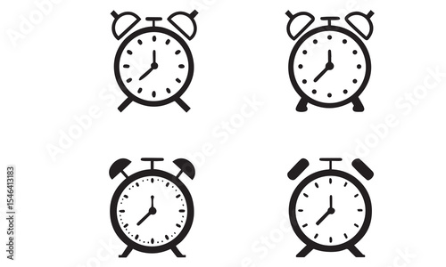 Flat long shadow clock icon