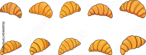 croissant logo set vector illustration