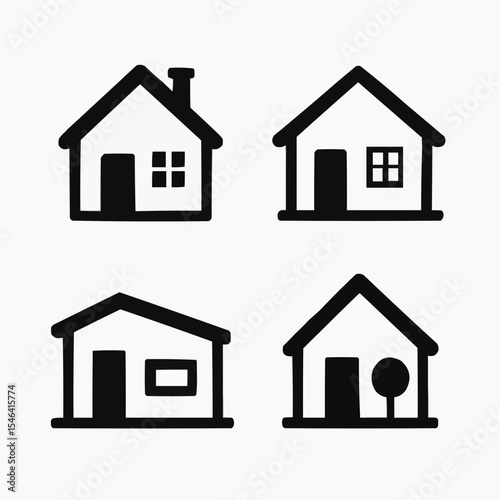 Simple House Icons Minimalist Home SVG Illustrations for Websites and Apps