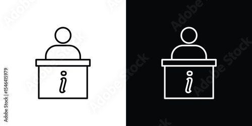Help desk information icon in black. flat graphic vector icon