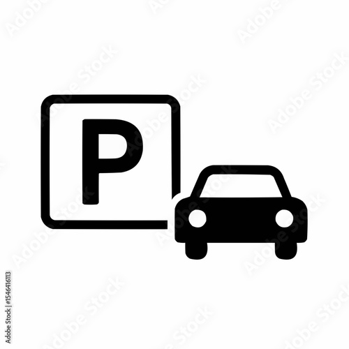 Parking Spot Icon Simple Car Parking Symbol Design