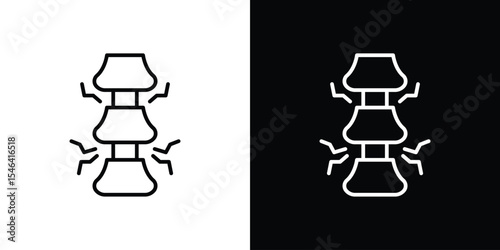 Herniated disc icon in black. flat graphic vector icon