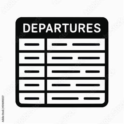 Airport Departures Board Icon Simple, Clean Flight Schedule Design
