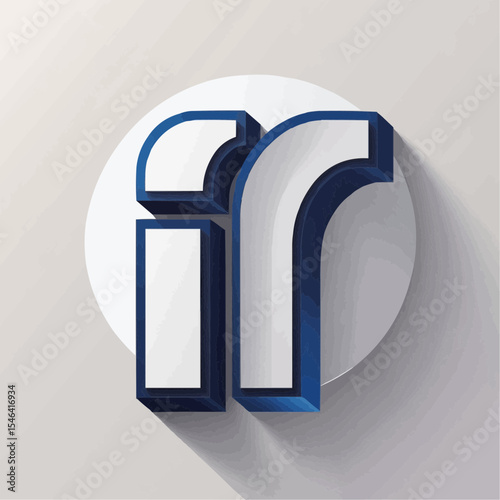 Bold Iconic 3D Letters  'ir' Design - A Modern, Stylish Alphabet