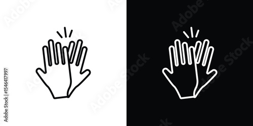 High Five icon in black. flat graphic vector icon