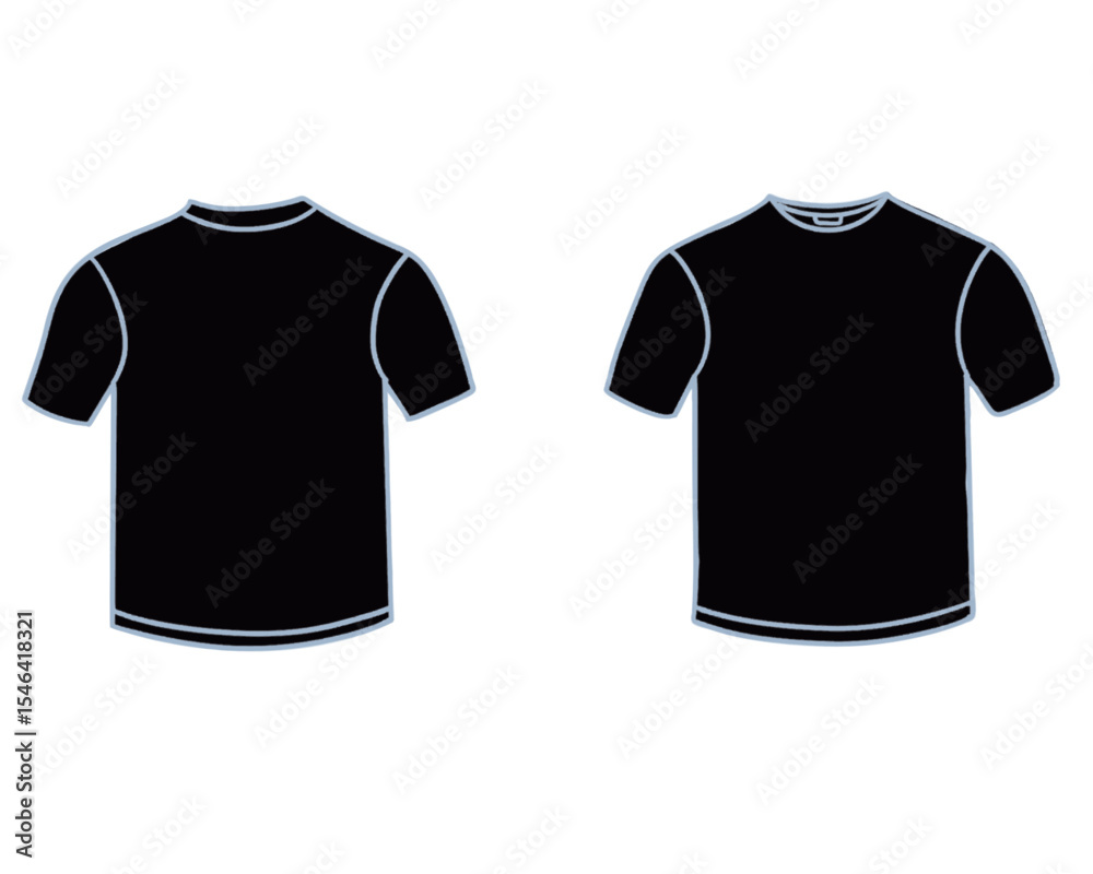 Naklejka premium black t shirt vector