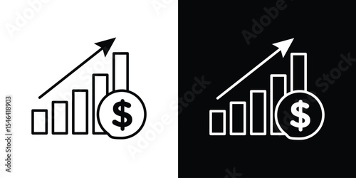 High revenue icon in black. flat graphic vector icon