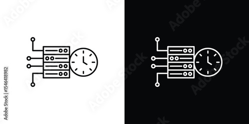 High server uptime icon in black. flat graphic vector icon