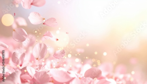 Pink Petals Falling Soft Background