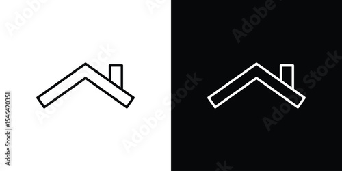 Home roof icon in black. flat graphic vector icon