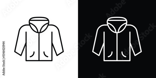 Hoodie jacket icon in black. flat graphic vector icon