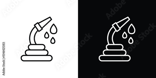 Hose icon in black. flat graphic vector icon