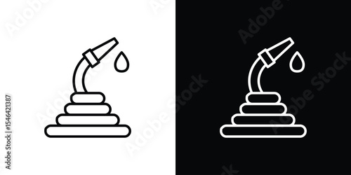 Hose icon in black. flat graphic vector icon
