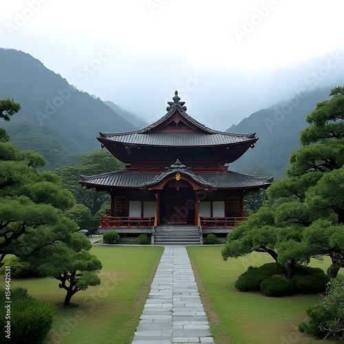 chinese temple in the garden