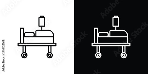 Hospitalized icon in black. flat graphic vector icon