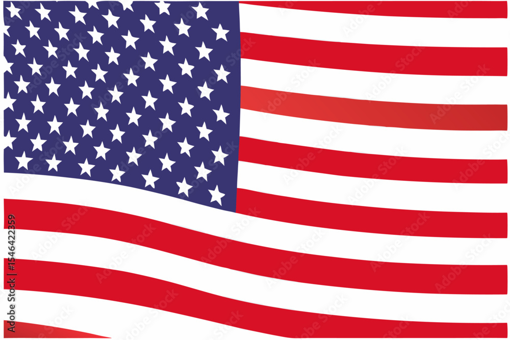 Detailed American flag vector with stars and stripes, ideal for patriotic graphics, badges, web banners, print templates, and educational materials. Detailed American flag vector with stars and stripes, ideal for patriotic graphics, badges, web banners, print templates, and educational materials.