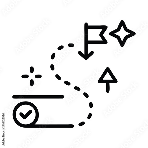 Strategy icon black line art vector logo  Premium Vector