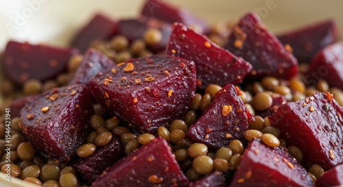 Closeup Beetroot And Lentil Salad