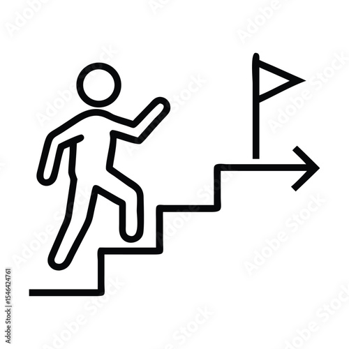 Man climbing icon Thin line art collection Premium Vector