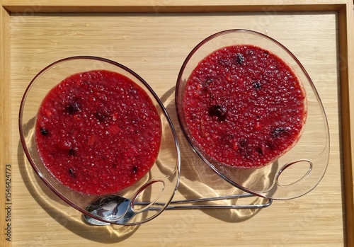 homemade red groats without whipped cream