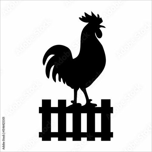silhouette of a rooster