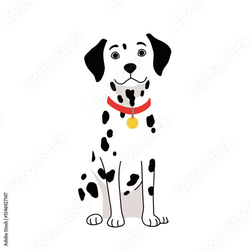 Stylized dalmatian dog, the firehouse mascot