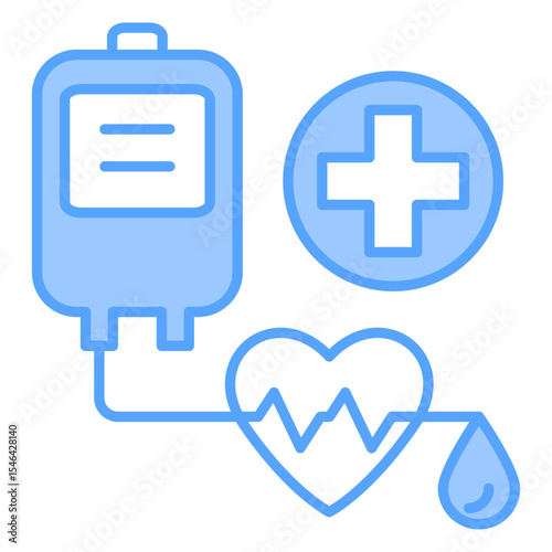 Blood Donor Blue Icon