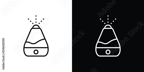 Humidifier in black. flat graphic vector icon