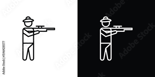 Hunter icon in black. flat graphic vector icon