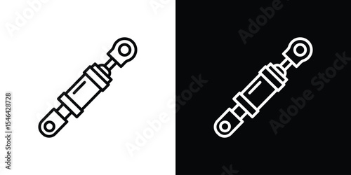 Hydraulic cylinder icon in black. flat graphic vector icon