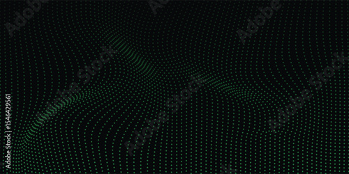 Abstract black background and green ball