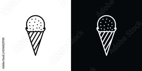 Ice cream icon in black. flat graphic vector icon