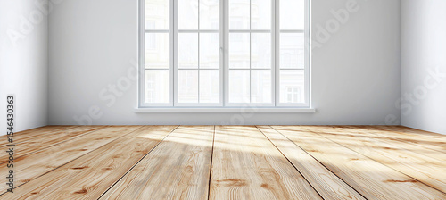 Empty room wood floor sunlight window wall interior architecture