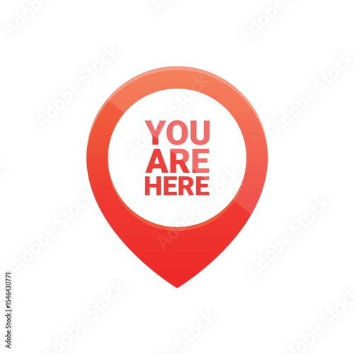 You are here PIN design for navigation systems and location marking. Vector illustration.
