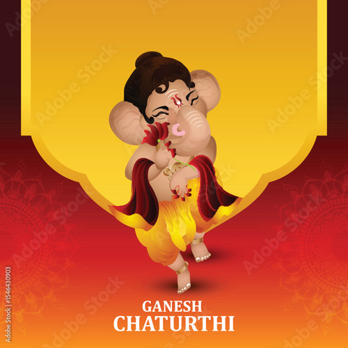 Ganesh chaturthi realistic illustration concept