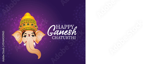 Ganesh chaturthi celebration card with creative character