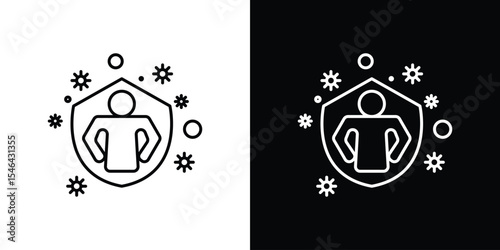 Immune system support icon in black. flat graphic vector icon