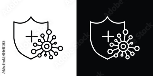 Immunity icon in black. flat graphic vector icon