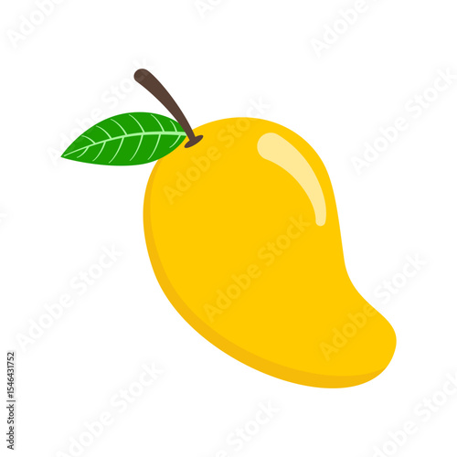 Ripe mango isolated on white background.