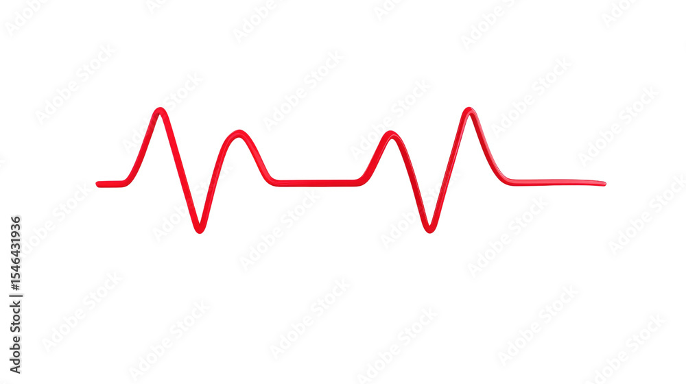 Obraz premium Heartbeat of Life: A minimalist representation of a vital heartbeat pulses across the screen, rendered in vibrant red. A visual reminder of life's steady rhythm and the essence of existence.