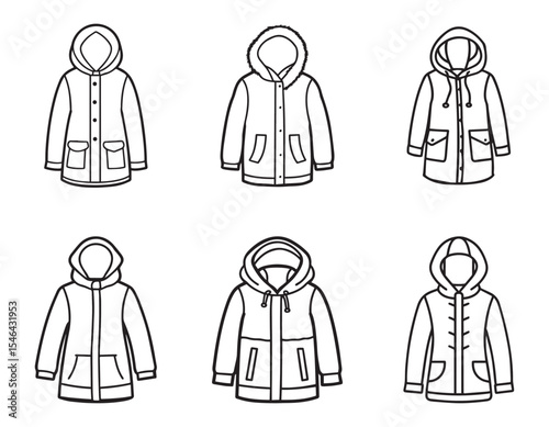 parka sketch icon line art  vector illustration