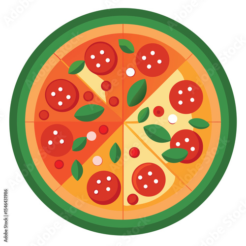 Margherita pizza vector illustration 