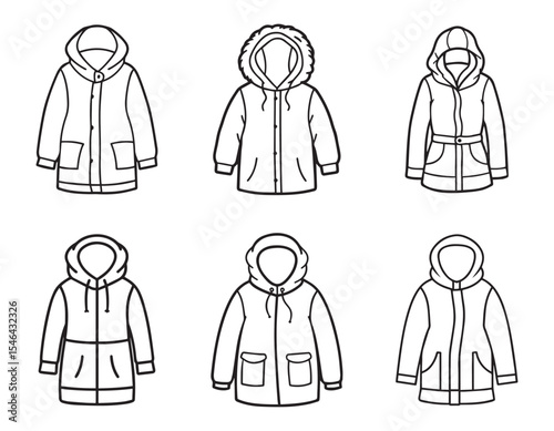 parka sketch icon line art  vector illustration